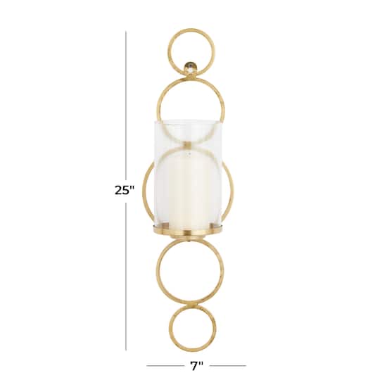 CosmoLiving by Cosmopolitan 25" Gold Glam Wall Sconce
